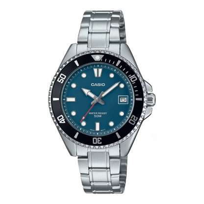reloj casio gris con azul y negro